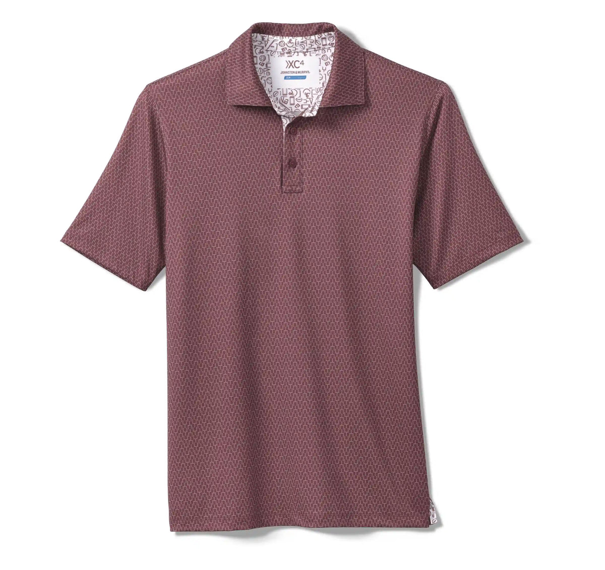 Game Day XC4® Goal Post Print Polo - Burgundy