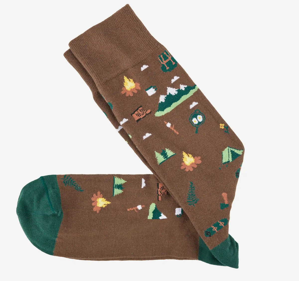 Novelty Socks - Brown Camping