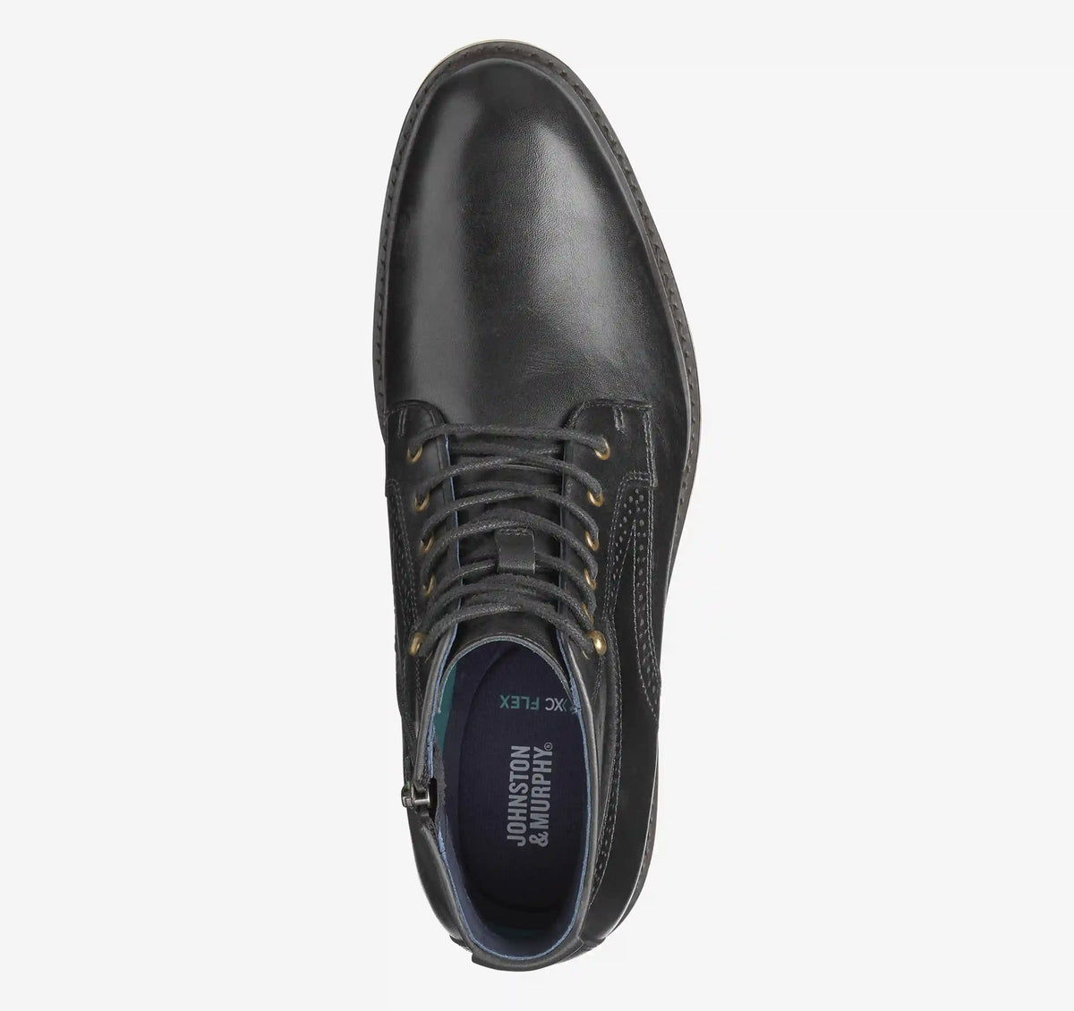 XC Flex® Cade Plain Toe Boot - Black Hand-Finished Full-Grain Leather