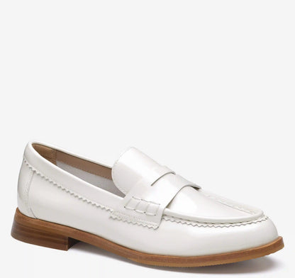 Gillian Penny Loafer - White Patent Leather