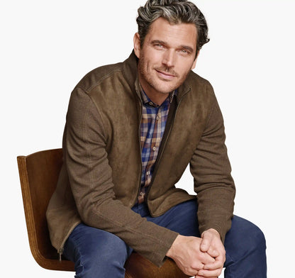 Faux-Suede Full-Zip - Camel
