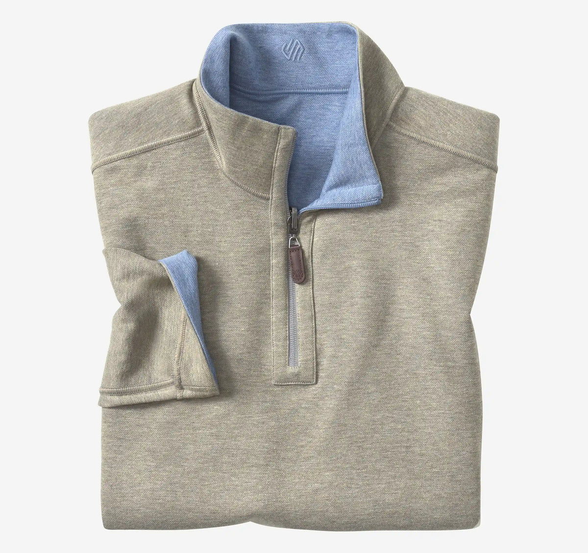 Icon Reversible Quarter-Zip - Light Blue/Taupe