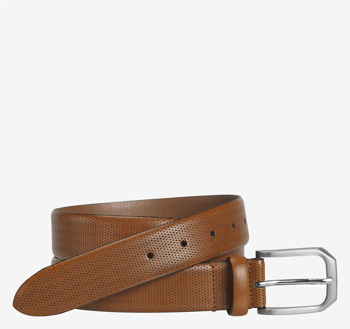 Micro Perf Leather Belt - Tan