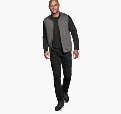 Reversible Channel Quilted Vest - Gray Heather/Black