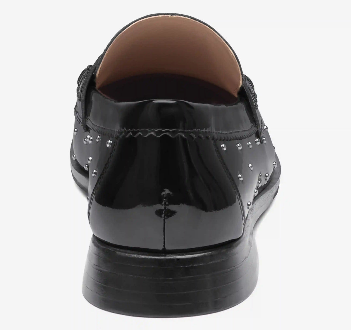 Gillian Studded Penny Loafer - Black Patent Leather
