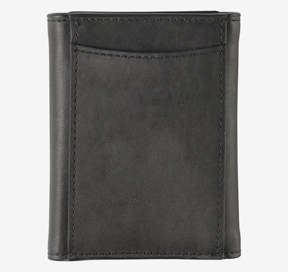 Rhodes Trifold Wallet - Black Full Grain
