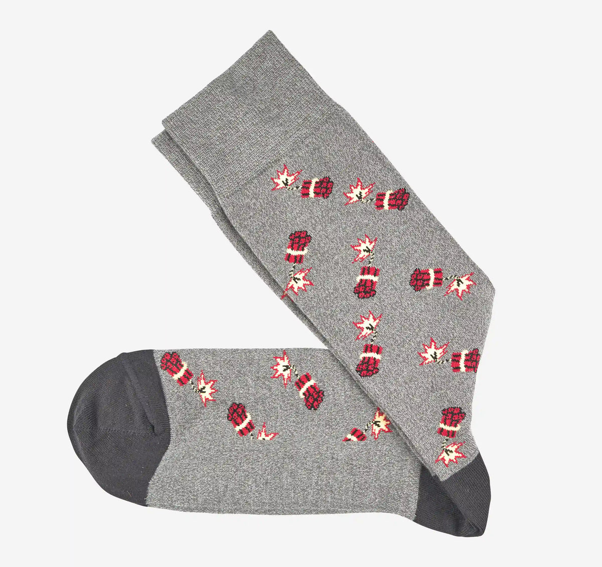 Novelty Socks - Gray Firecracker