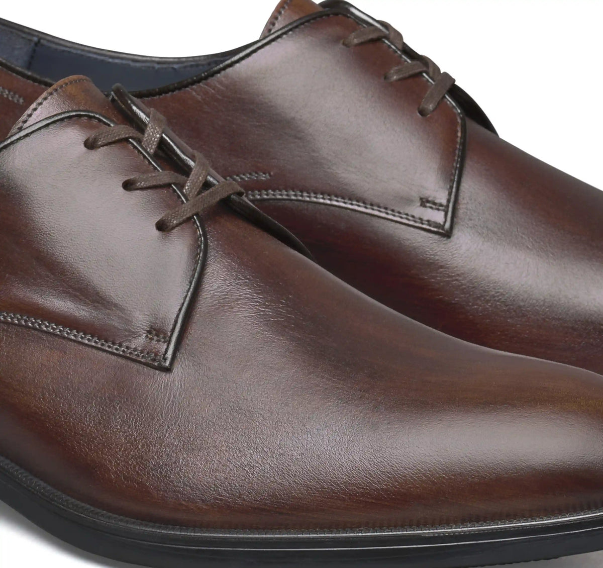 Flynch Plain Toe - Mahogany Italian Calfskin