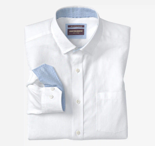 Ovation Non-Iron Dress Shirt - White Tile Jacquard
