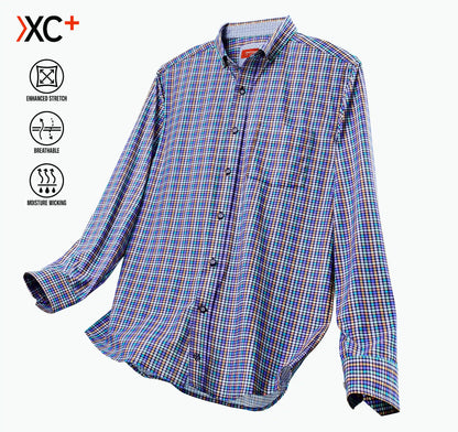 XC+™ Motion Long-Sleeve Sport Knit Shirt - Multi Check