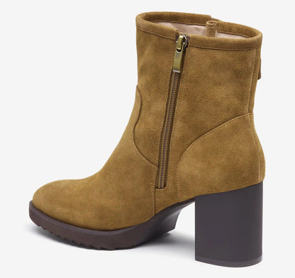 Izzie Buckle Bootie - Whiskey Waterproof Suede