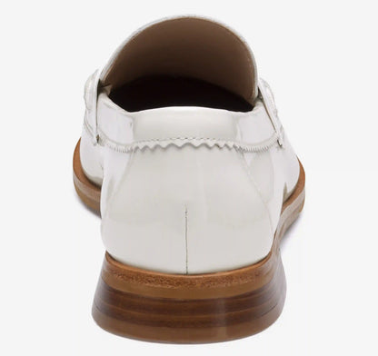 Gillian Penny Loafer - White Patent Leather
