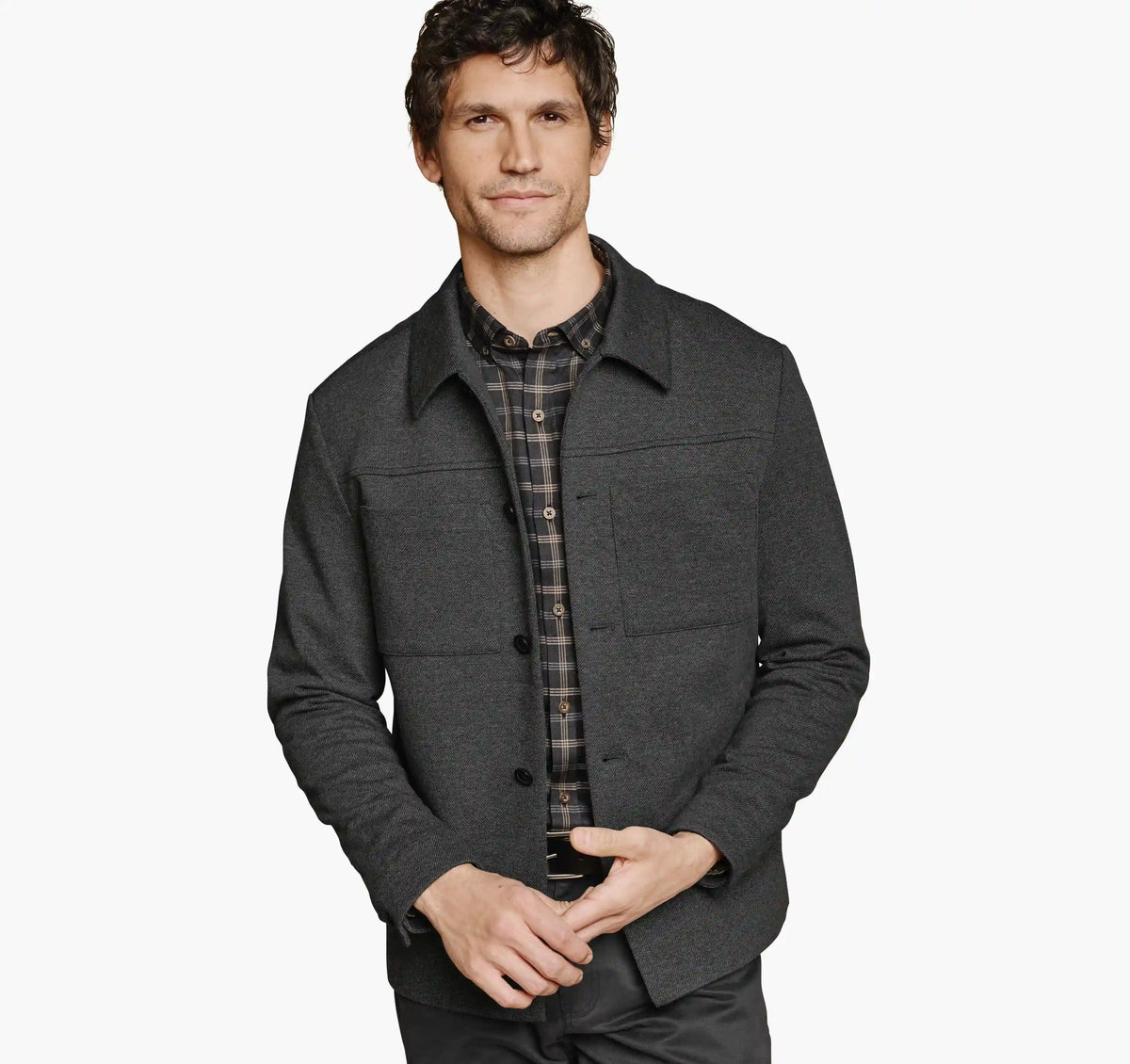 Bardwell Button Front Jacket - Charcoal