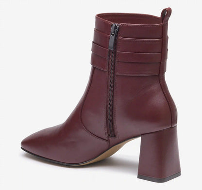 Whitney Chain Bootie - Wine Nappa Leather