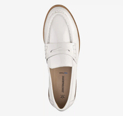 Gillian Penny Loafer - White Patent Leather