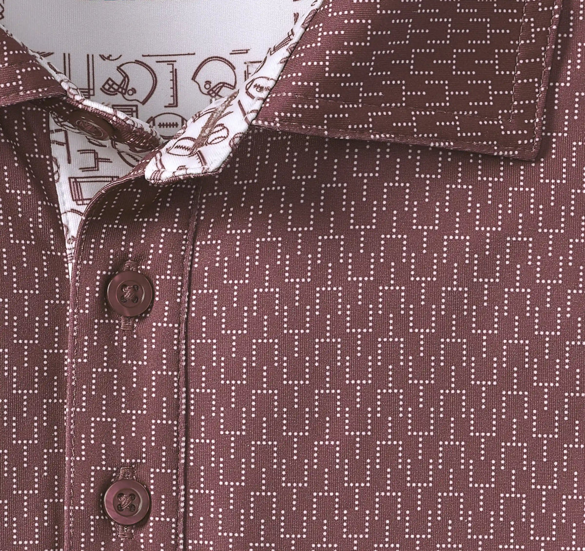 Game Day XC4® Goal Post Print Polo - Burgundy