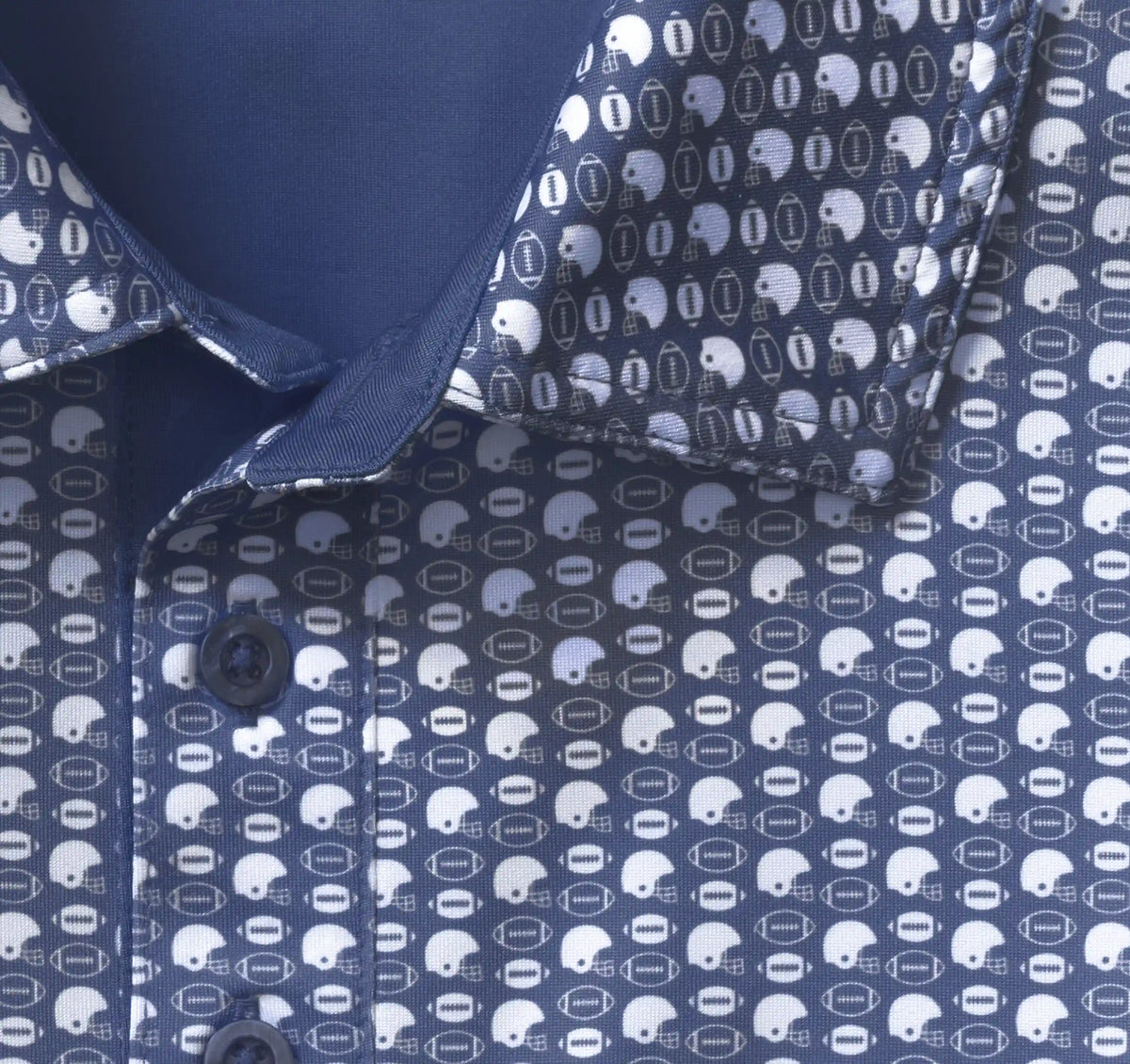 Game Day XC+™ Helmet-and-Football Print Polo - Navy