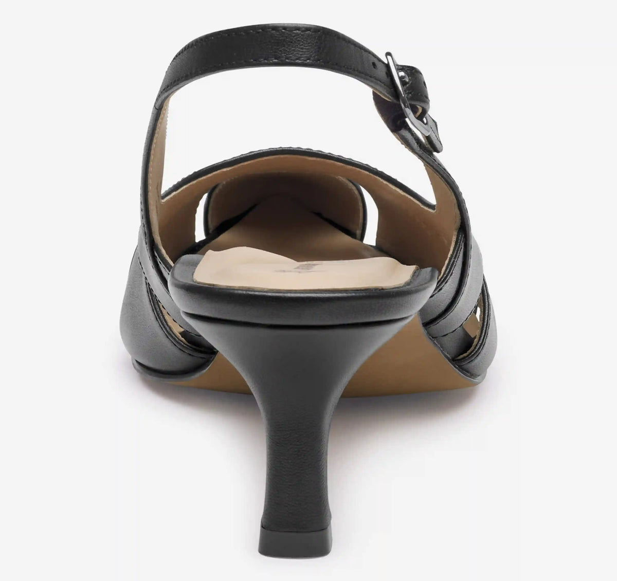 Lindsey Cut-Out Slingback - Black Glove Leather