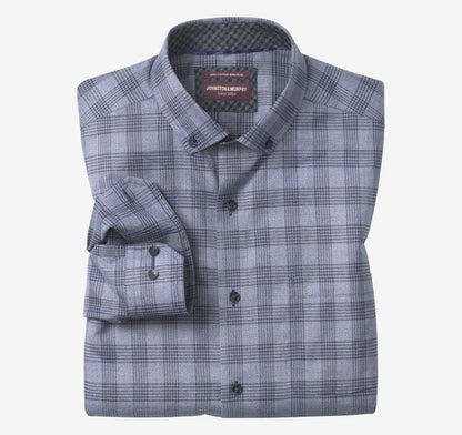 Ovation Non-Iron Dress Shirt - Navy Jaspe Tonal Check