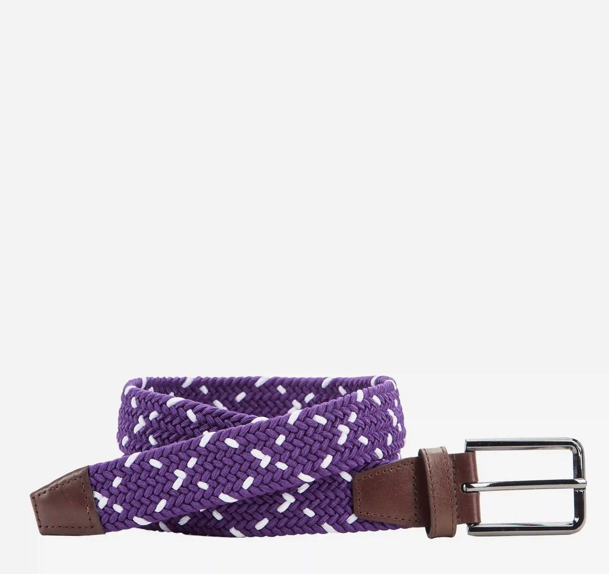 Game Day Woven Stretch-Knit Belt - Purple