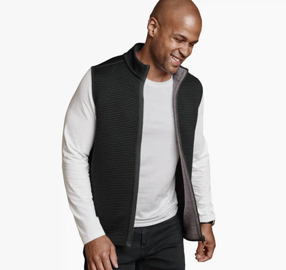 Reversible Channel Quilted Vest - Gray Heather/Black