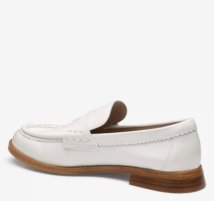 Gillian Penny Loafer - White Patent Leather